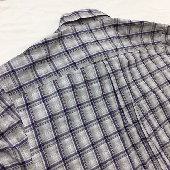 CINCH Shirt Mens XL Violet Gray Plaid Western Long Sleeve Flip Cuff Cowboy - Picture 10 of 16
